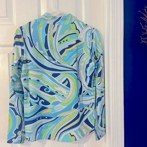 Icikuls Multi Color Long Sleeve Polyester & Spandex UPF 50+  1/4 Zip Pullover - Picture 4 of 5